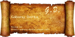 Gabony Dorka névjegykártya